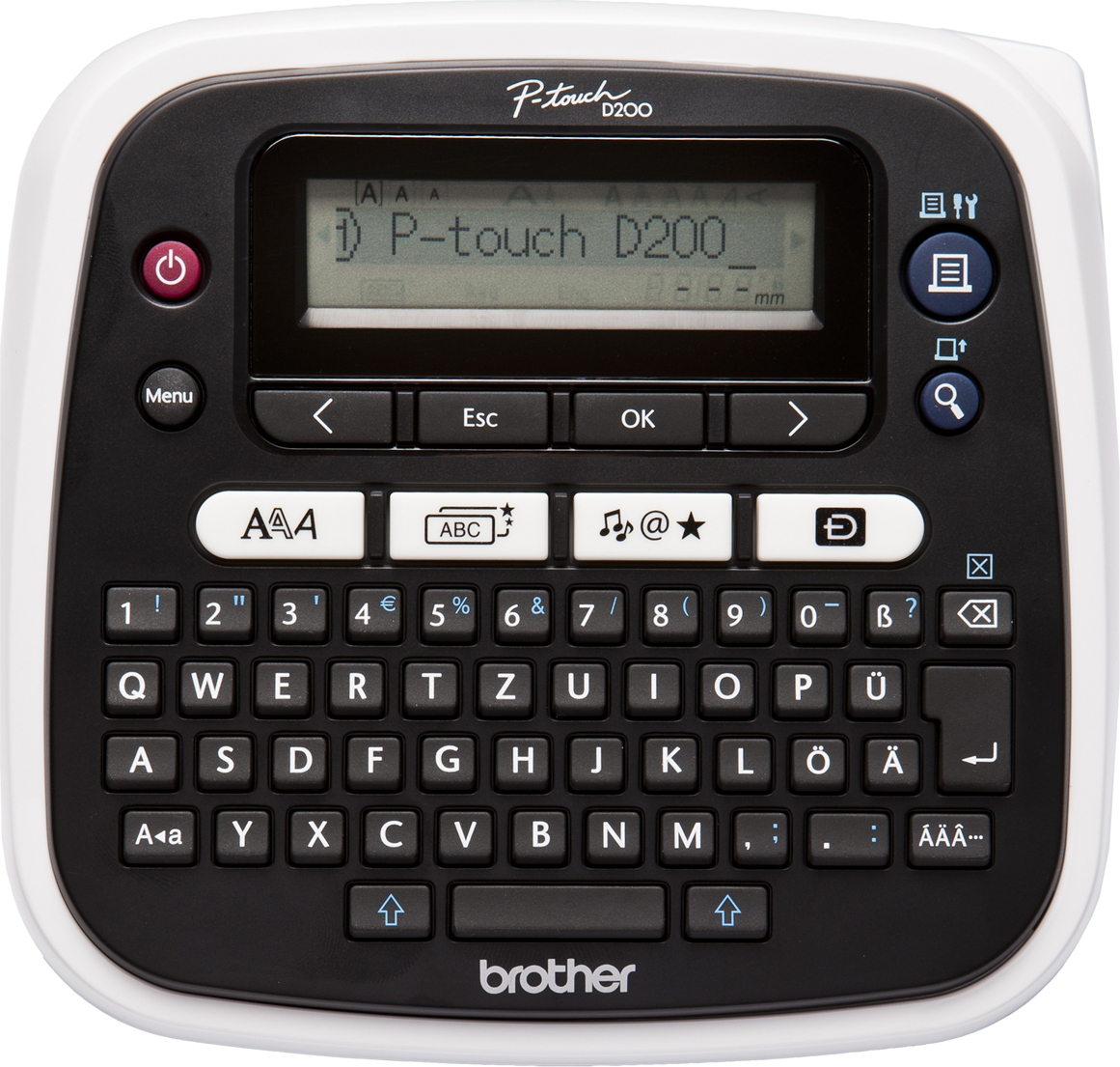 Принтер за етикети Brother PTD200BW, QWERTY, ленти TZe, сив