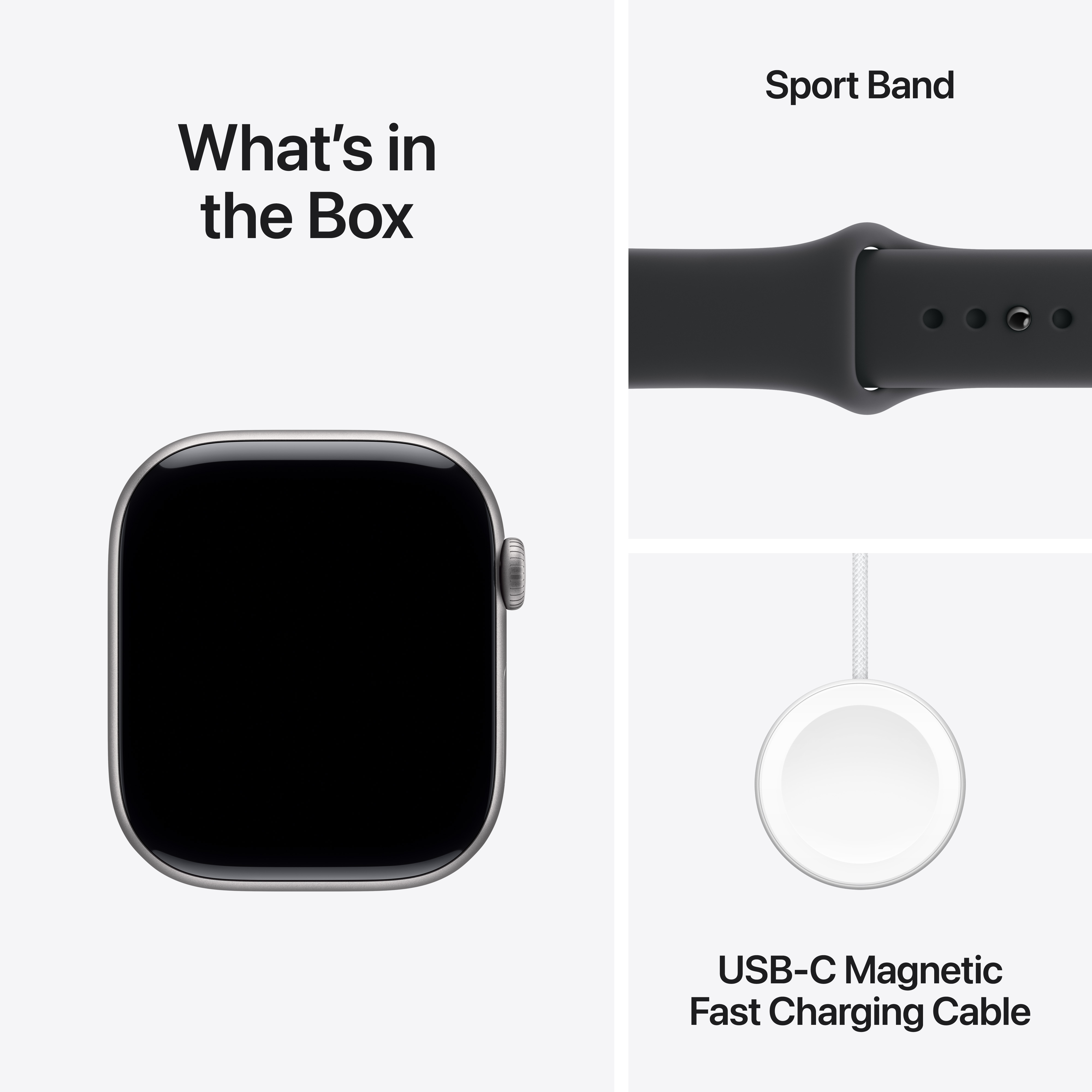 Apple Watch Series 11 GPS 42mm Space Grey Aluminium Case with Black Sport Band, M/L