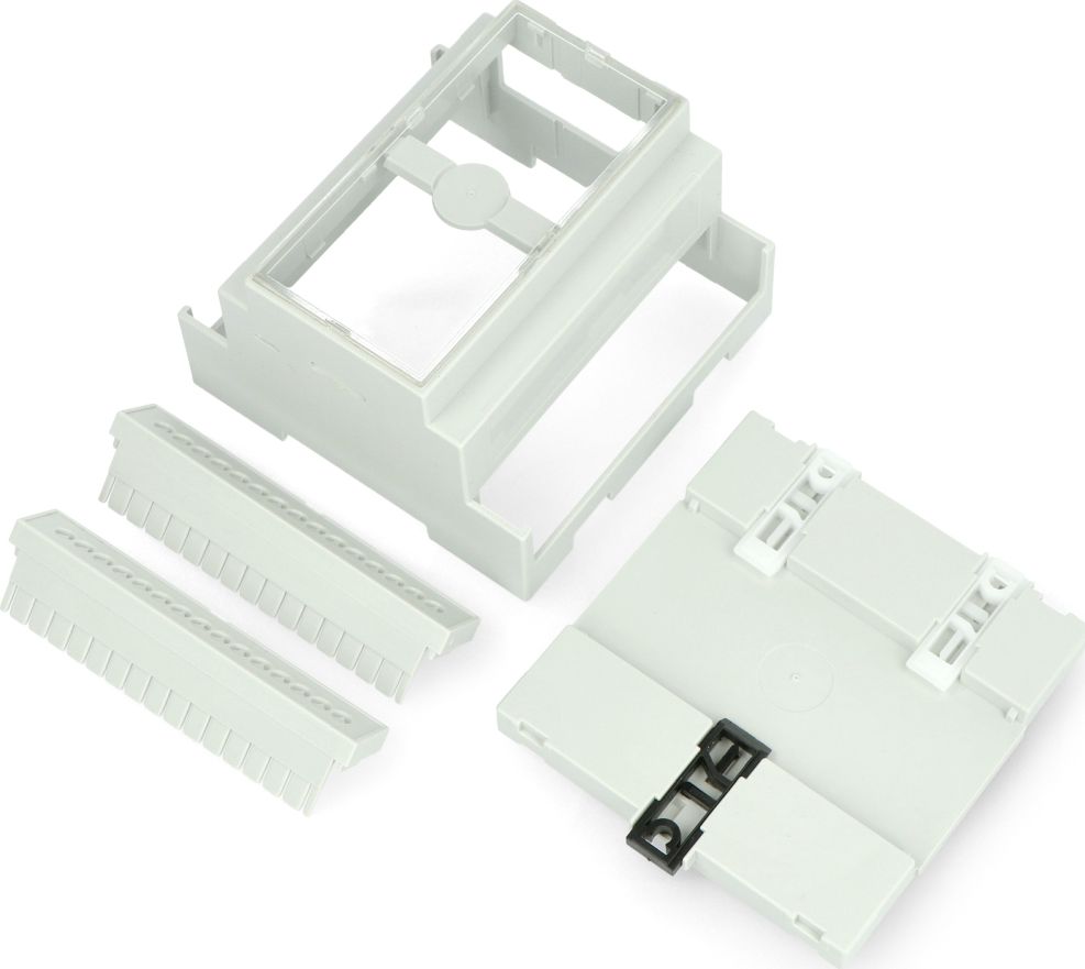 Kuti DIN Multicomp Pro FAR-16544 për Raspberry Pi 4B, montim në shinë 35mm, kapak transparent