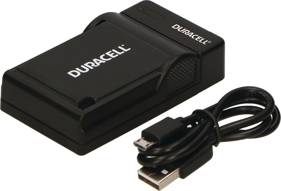 Karikues baterie për aparat fotografik Duracell DRPBLC12 DMW-BLC12, me kabllo USB, i zi