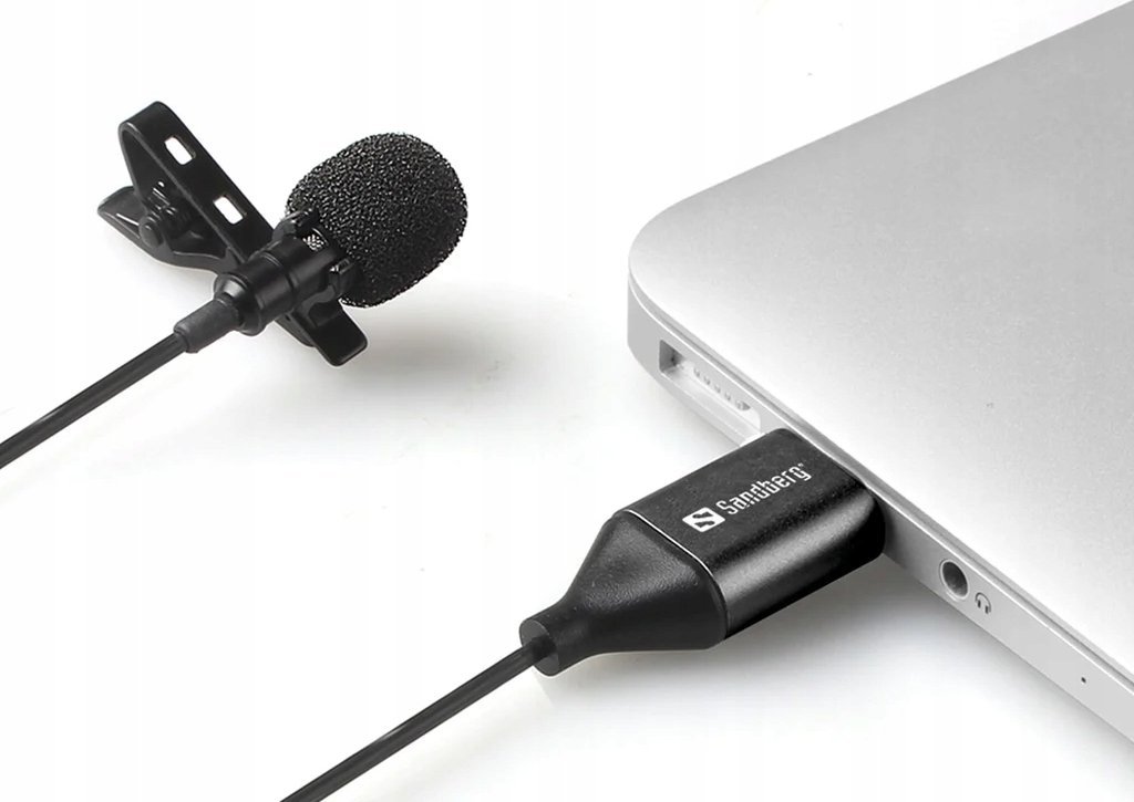 Mikrofon klip USB Sandberg Streamer, me kabllo, i zi