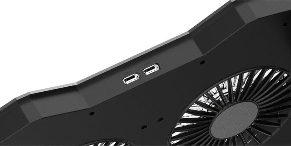 Ладечка подлога за лаптоп Yenkee YSN 310, до 15.6", 2 вентилатори, RGB, црна