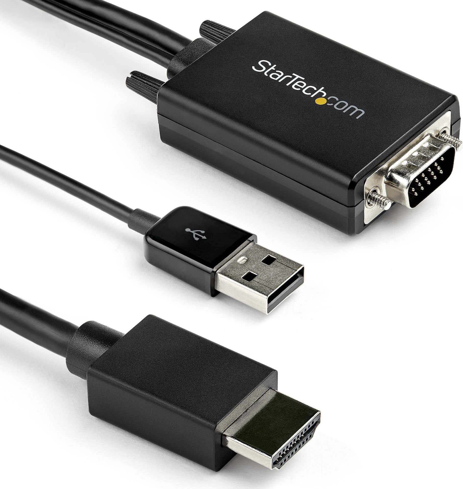 Kabull adaptor Startech VGA në HDMI, 1080p, 2m, i zi