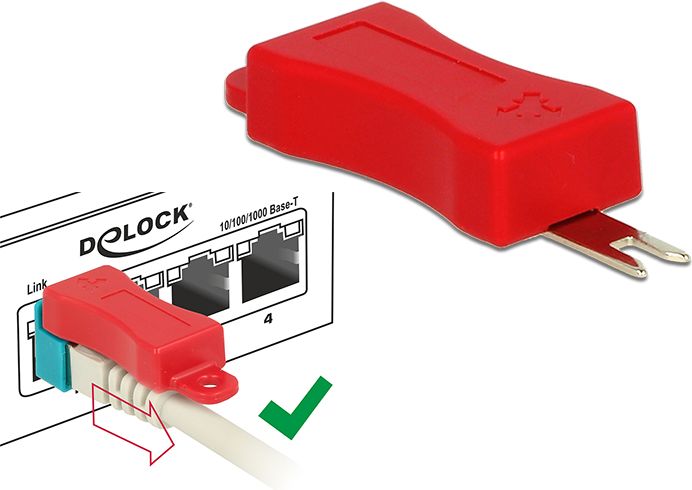 Set klipsash sigurie Delock Secure Clip RJ45, 40 copë, me mjet çaktivizimi, shumëngjyrësh