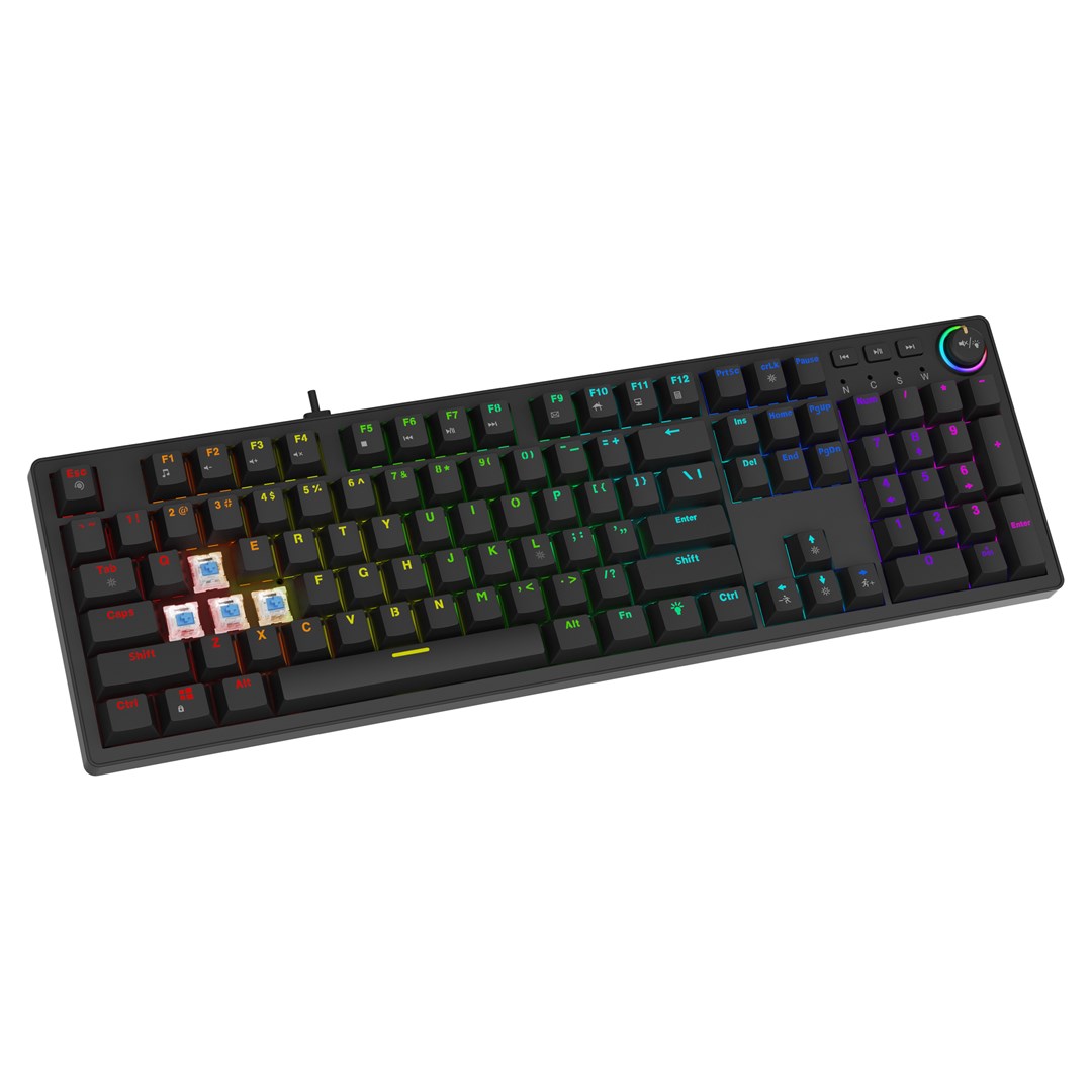 Tastierë mekanike Savio Styx, switche Outemu Blue, RGB, e zezë