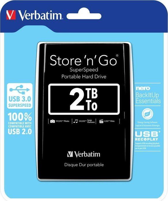 Disk i jashtëm Verbatim Store 'n' Go HDD, 2TB