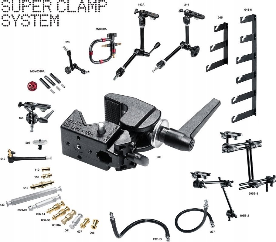 Kllapë kamere Manfrotto 143, për Magic Arm, video 1/4", e zezë