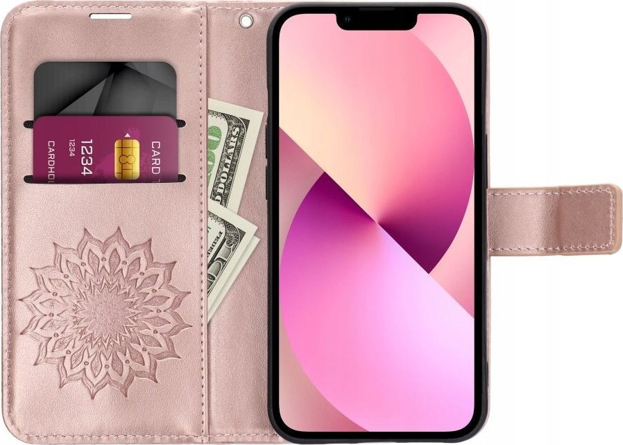 Këllëf portofol MEZZO për Xiaomi Poco M6 Pro 4G, model mandala, lëkurë ekologjike, me magnet