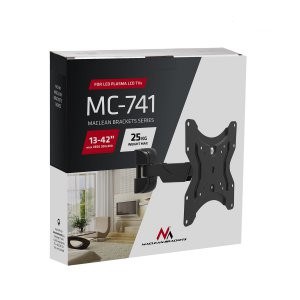 Mbajtëse muri për TV Maclean MC-741, 13-42", VESA 200x200, 25kg, e zezë