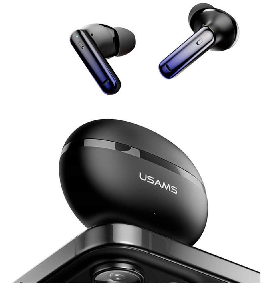 Kufje Bluetooth Usams Echo E02 TWS, ANC ENC, pa tela, të zeza