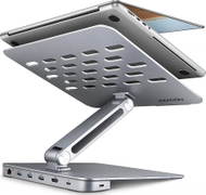 Stativ laptopi me hub USB-C AXAGON HMC-STND, 10"-16", 4K, gri