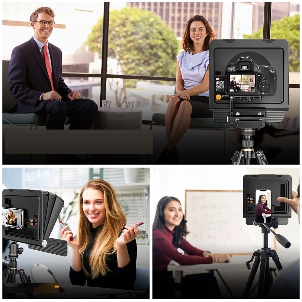 Teleprompter Lensgo Autocue TC7II Ultimate Kit, për video, i zi