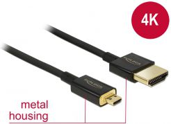 Kabllo Delock HDMI Micro - HDMI, 2m, e zezë
