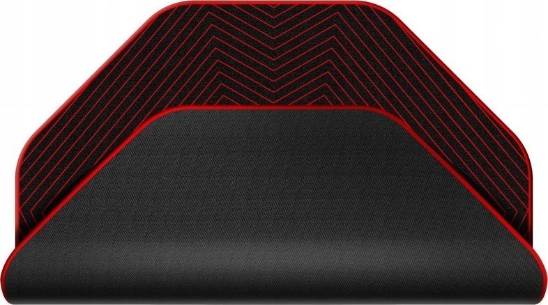 Tapet nën karrige gaming Defender TEKTA, 116 x 116 cm, gome dhe pëlhurë, zi me të kuqe