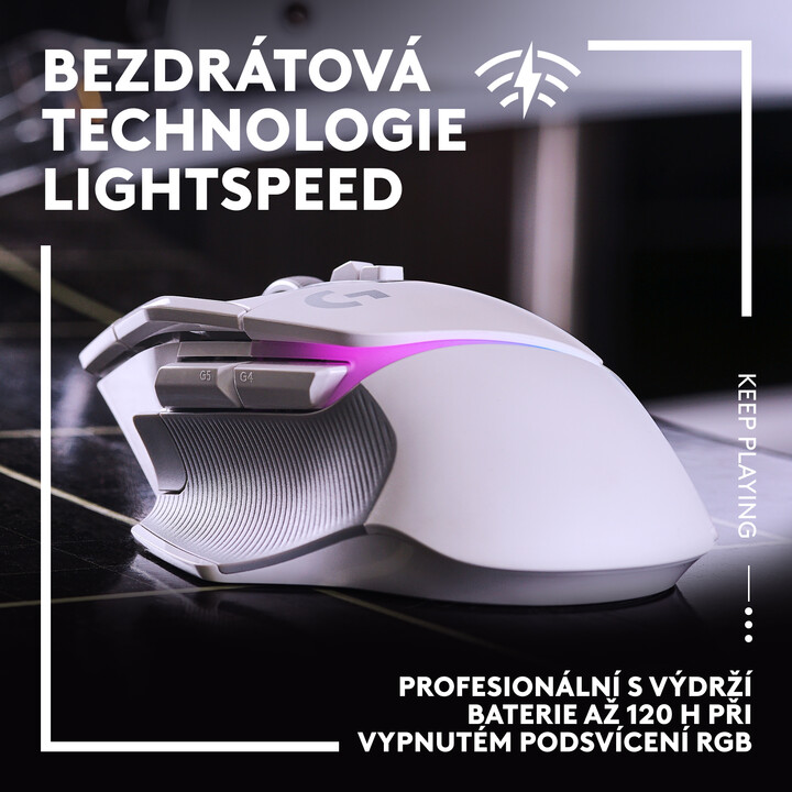 Maus Logitech G502 X Plus, i bardhë