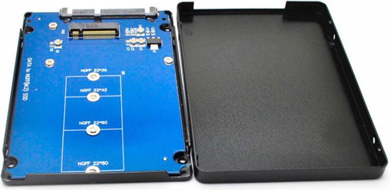 Kuti adaptuese SSD MicroStorage MSNX1001B, M.2 në 2.5", SATA, e zezë