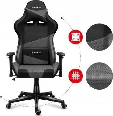 Karrige gaming Huzaro Force 6.2, rrjetë, deri 130kg, gri e zezë