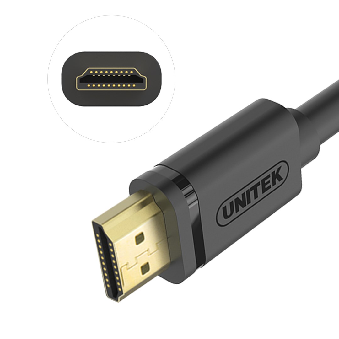 Kabllo HDMI Unitek, 2m, 4K 60Hz, e zezë