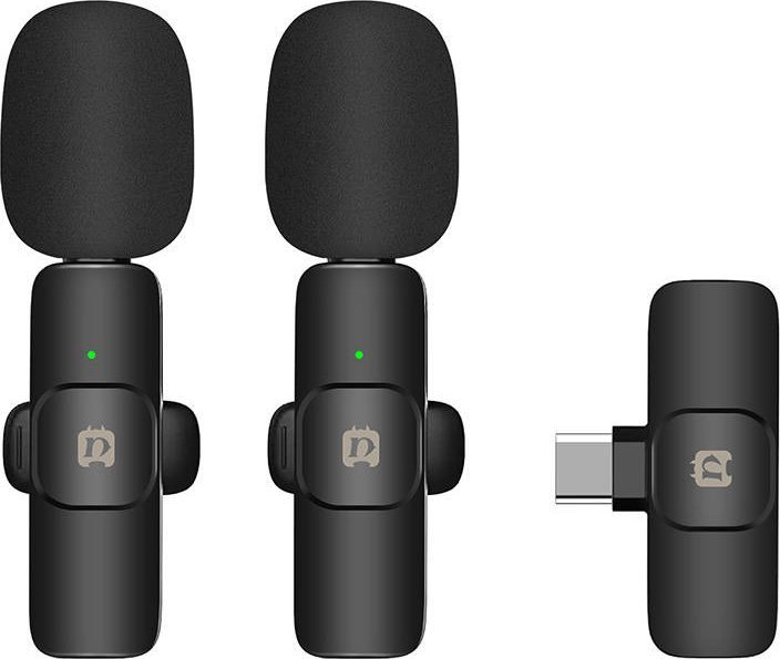 Mikrofon wireless Puluz PU3151B Lavalier, Type C, për Android, i zi