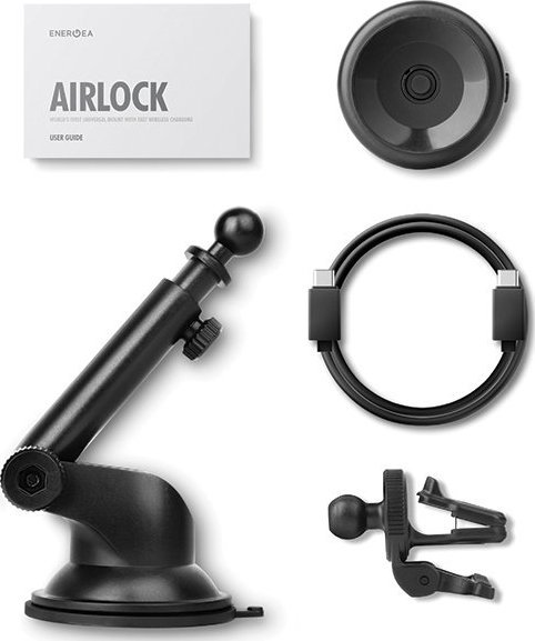 Mbajtëse telefoni për makinë Energea AirLock, induksion, univerzale, e zezë blu