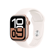 Apple Watch Series 10 GPS, 42mm, Rose Gold Aluminum Case with Light Blush Sport Band, M/L