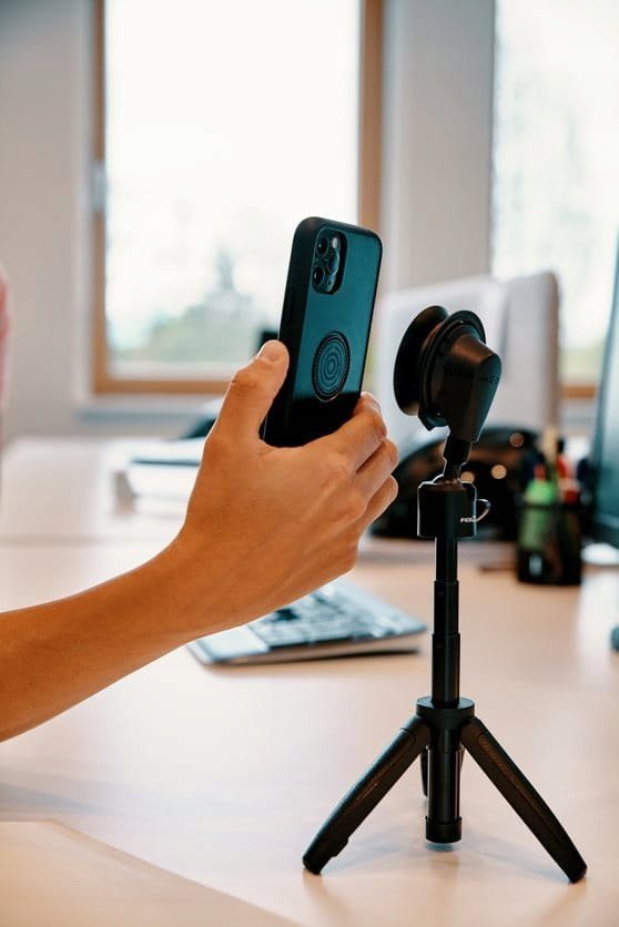 Tripod mini me selfie stick Fidlock VACUUM Mini Tripod Base, krah teleskopik, i zi