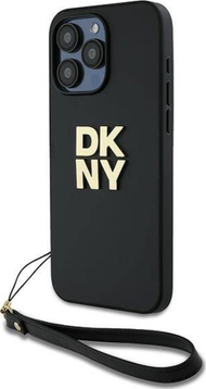 Kapak telefoni DKNY DKHCP15XPBSWSK për iPhone 15 Pro Max 6.7", hardcase me rrip dore, i zi