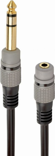 Adapter audio Gembird A-63M35F-0.2M, jack 6.3mm në 3.5mm, stereo, i zi