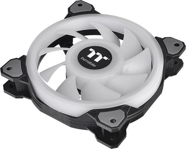 Ftohës Thermaltake Riing Quad 12 RGB, pako me 3 ventilatorë + qendër, i zi