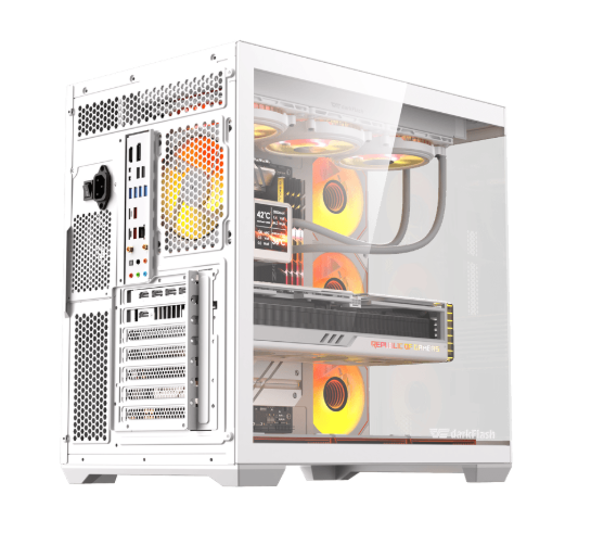 Kasë DarkFlash C280, Micro-ATX Mini Tower, Tempered Glass, e bardhë
