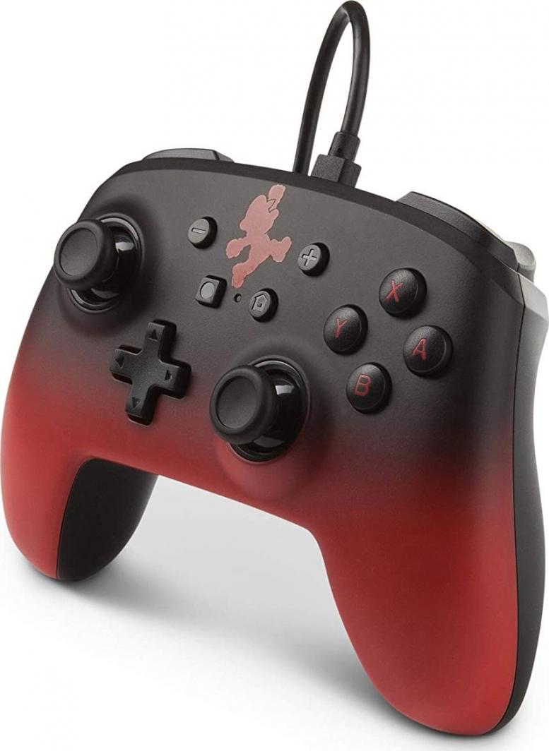 Kontroller PowerA Mario Fade, me kabllo, i kuq