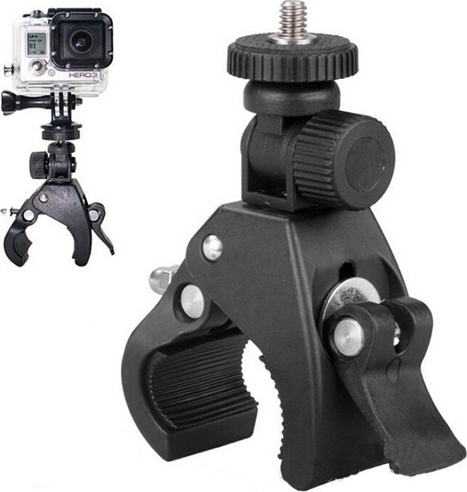 Mbajtëse drite biçiklete univerzale, rrotullim 360°, plastike, e zezë