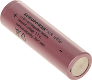 Bateri Li Ion Europower ICR 18650, 3.7V, 2500mAh