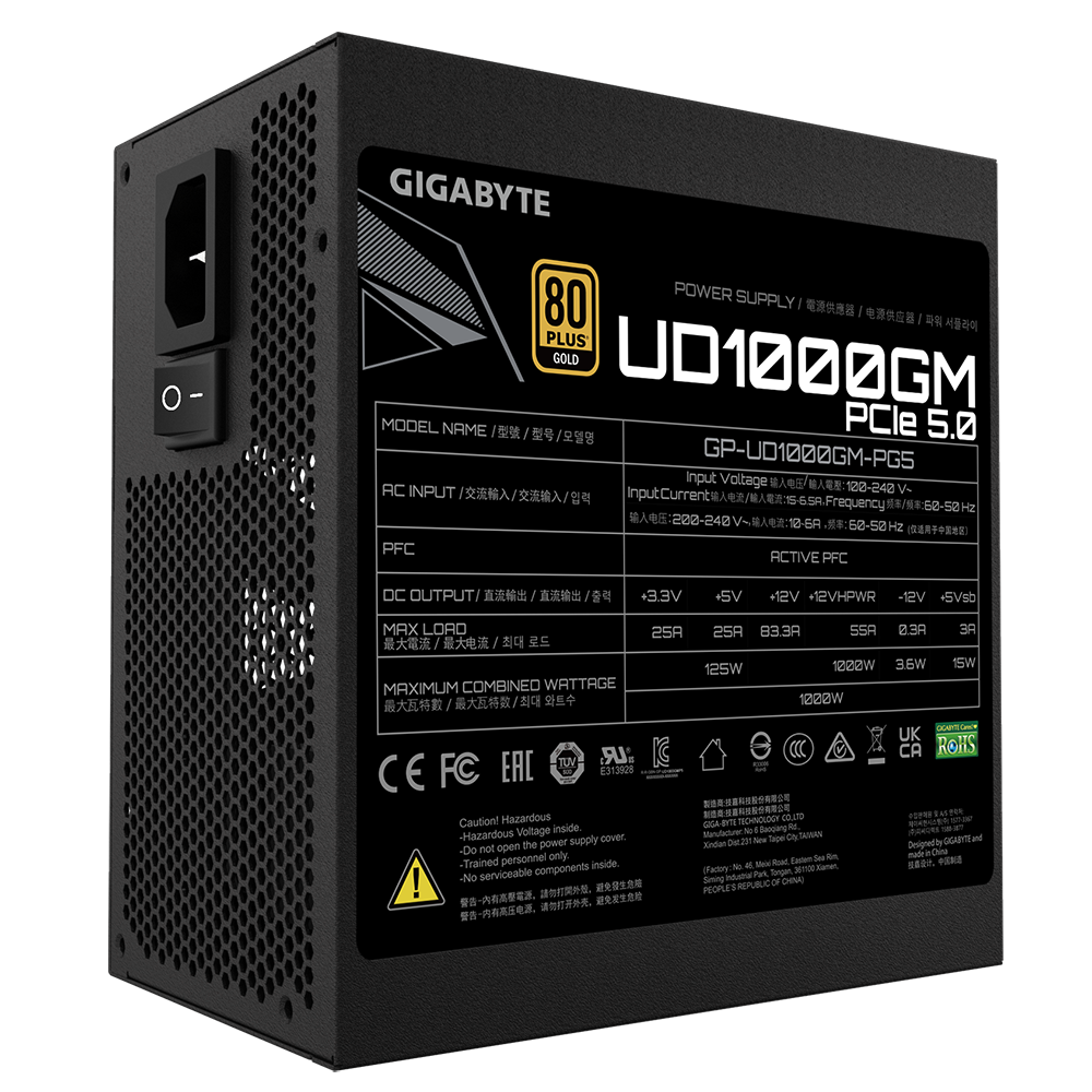 Furnizues energjie Gigabyte UD1000GM PG5, 1000W, 80 Plus Gold, i zi