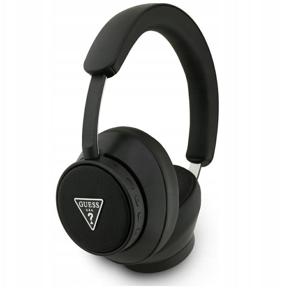 Kufje mbi vesh Guess Saffiano Triangle, Bluetooth, ANC, të zeza