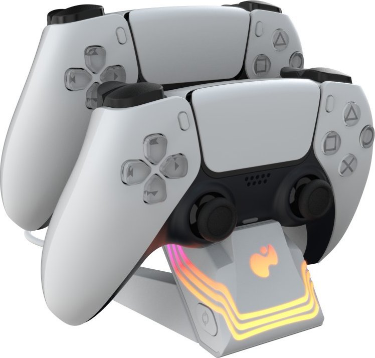 Qëndrim karikues PDP Afterglow Wave 052-022-WH, për kontrolla PS5, i bardhë