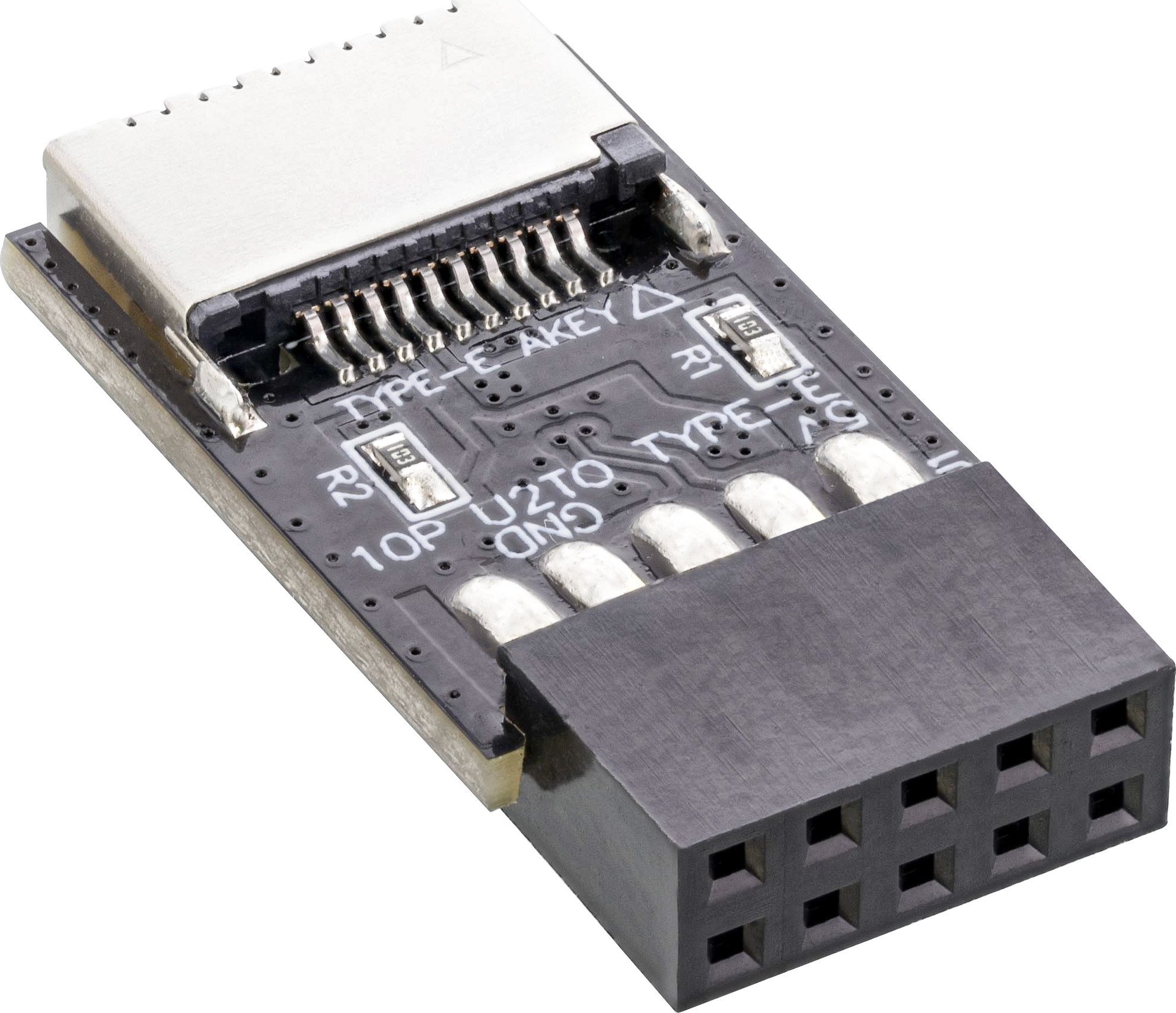 Внатрешен адаптер InLine USB 2.0 во USB 3.2 Type E Key A