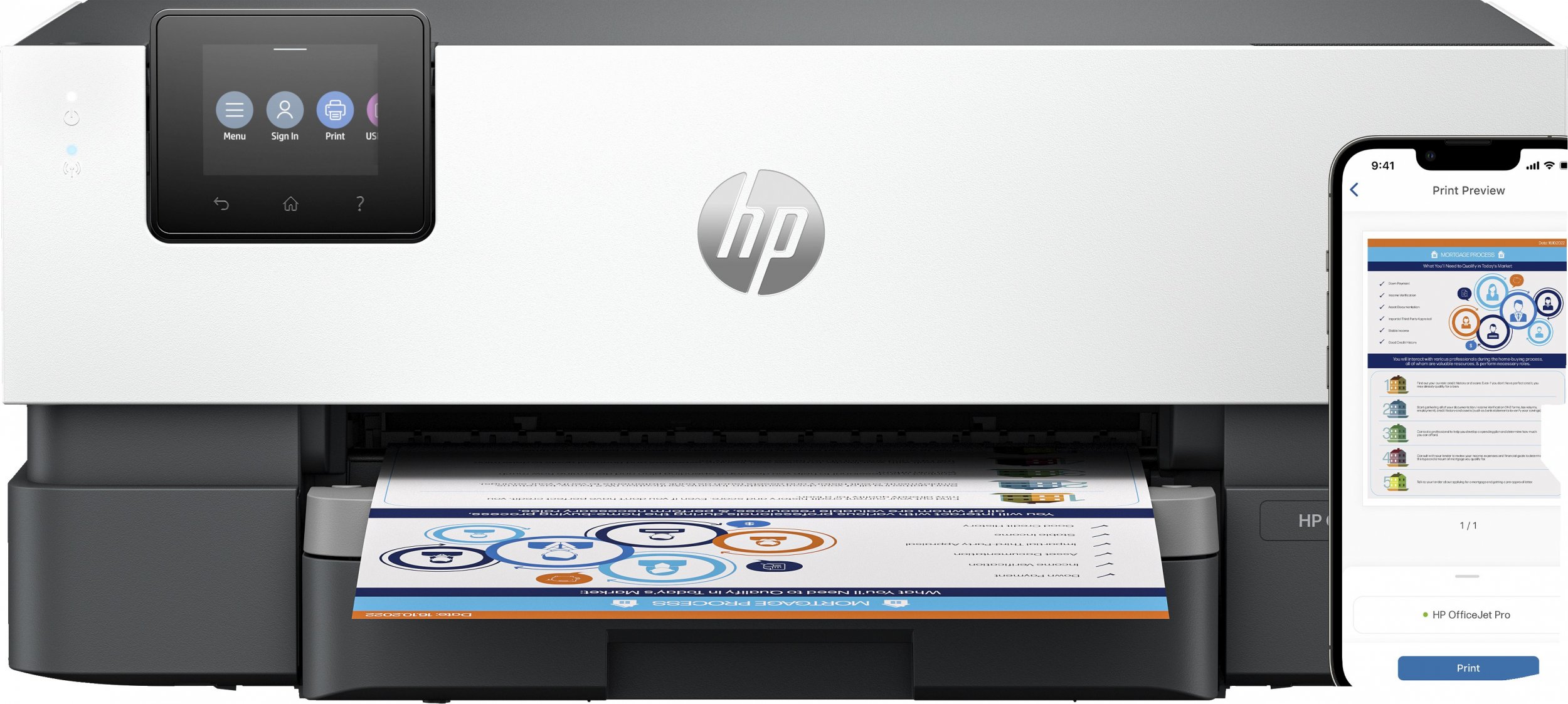 Printer inkjet HP OfficeJet Pro 9110b, ngjyrë, wireless, i bardhë
