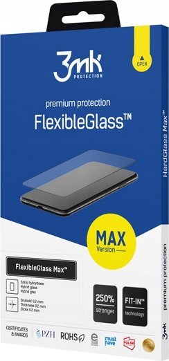Mbrojtës ekrani 3mk FlexibleGlass Max për Samsung Galaxy A25 5G, xham hibrid, kornizë e zezë