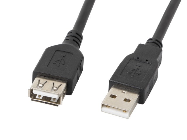 Kabllo Lanberg, USB A / USB A, 3 m, e zezë