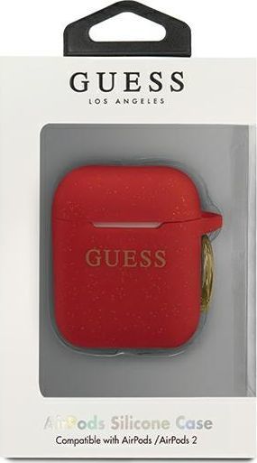 Kuti për kufje Guess GUACCSILGLRE AirPods, e kuqe