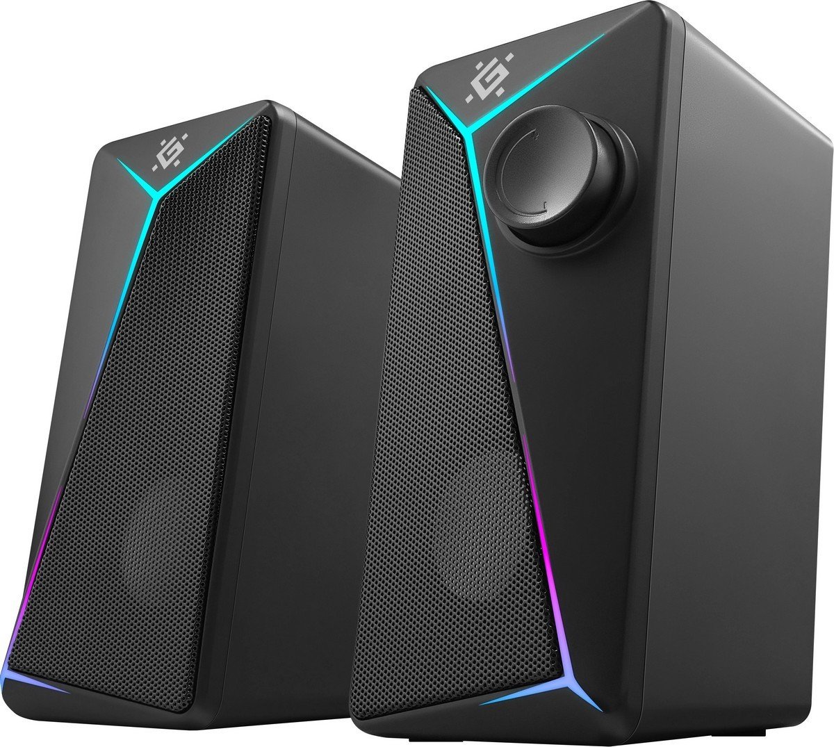 Звучници за персонален компјутер Defender J5 2.0, 6W, USB, со ЛЕД, црни