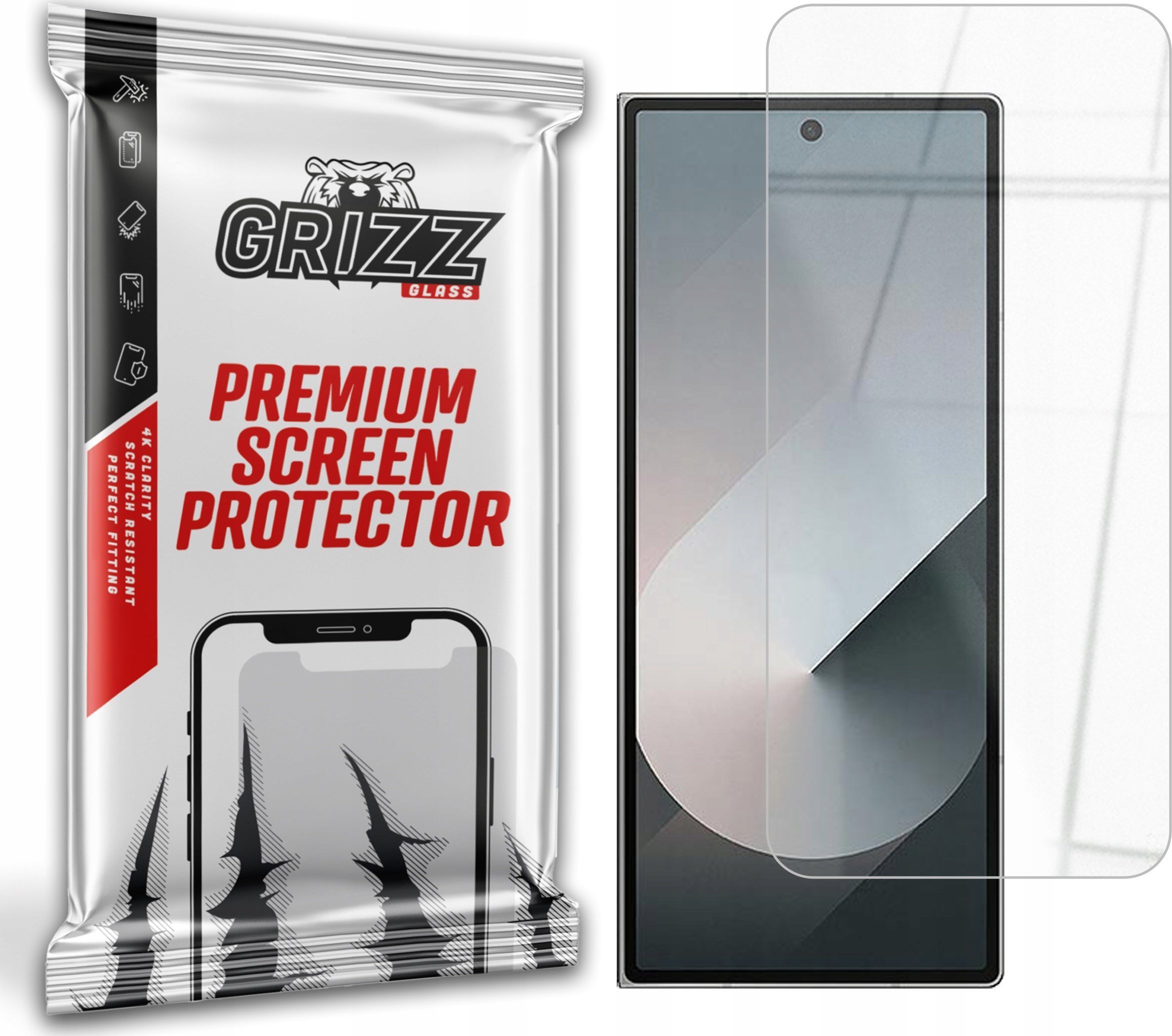 Xham hibrid mbrojtës GrizzGlass HybridGlass për Samsung Galaxy Z Fold 6, transparencë e lartë, instalim i lehtë