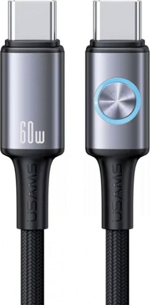 Kabllo USB Usams Huan SJ752, USB C në USB C, 1.2m, 60W, gri