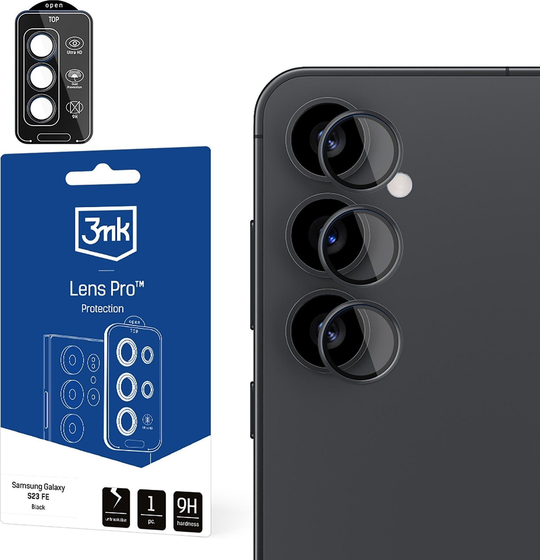 Xham mbrojtës lente 3mk Lens Protection Pro për Samsung Galaxy S25 Plus, fortësi 9H, transparencë e lartë, transparent