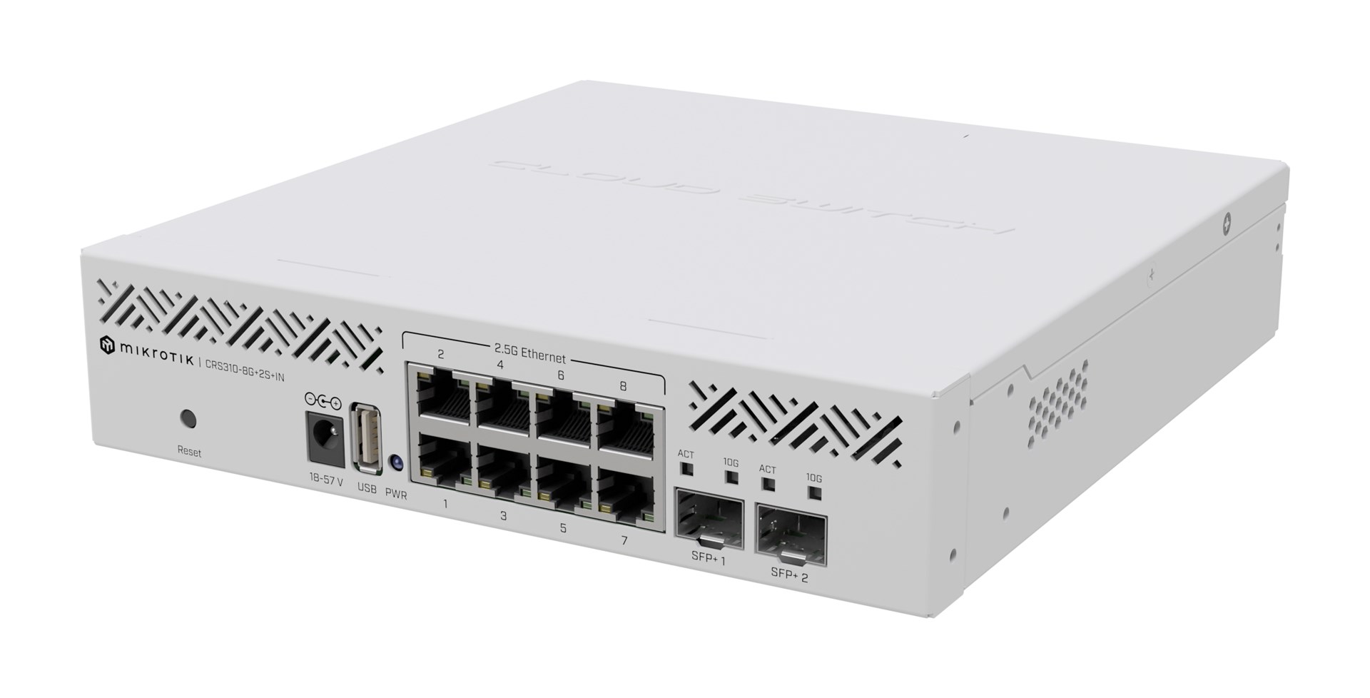 Switch Mikrotik CRS310-8G+2S+IN 10p, 2.5G, Multigigabit, 10G, i bardhë