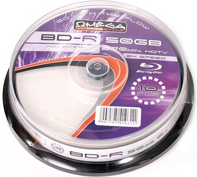 Диск Blu Ray OMEGA BD R DL x6, 50GB, Printable FullFace