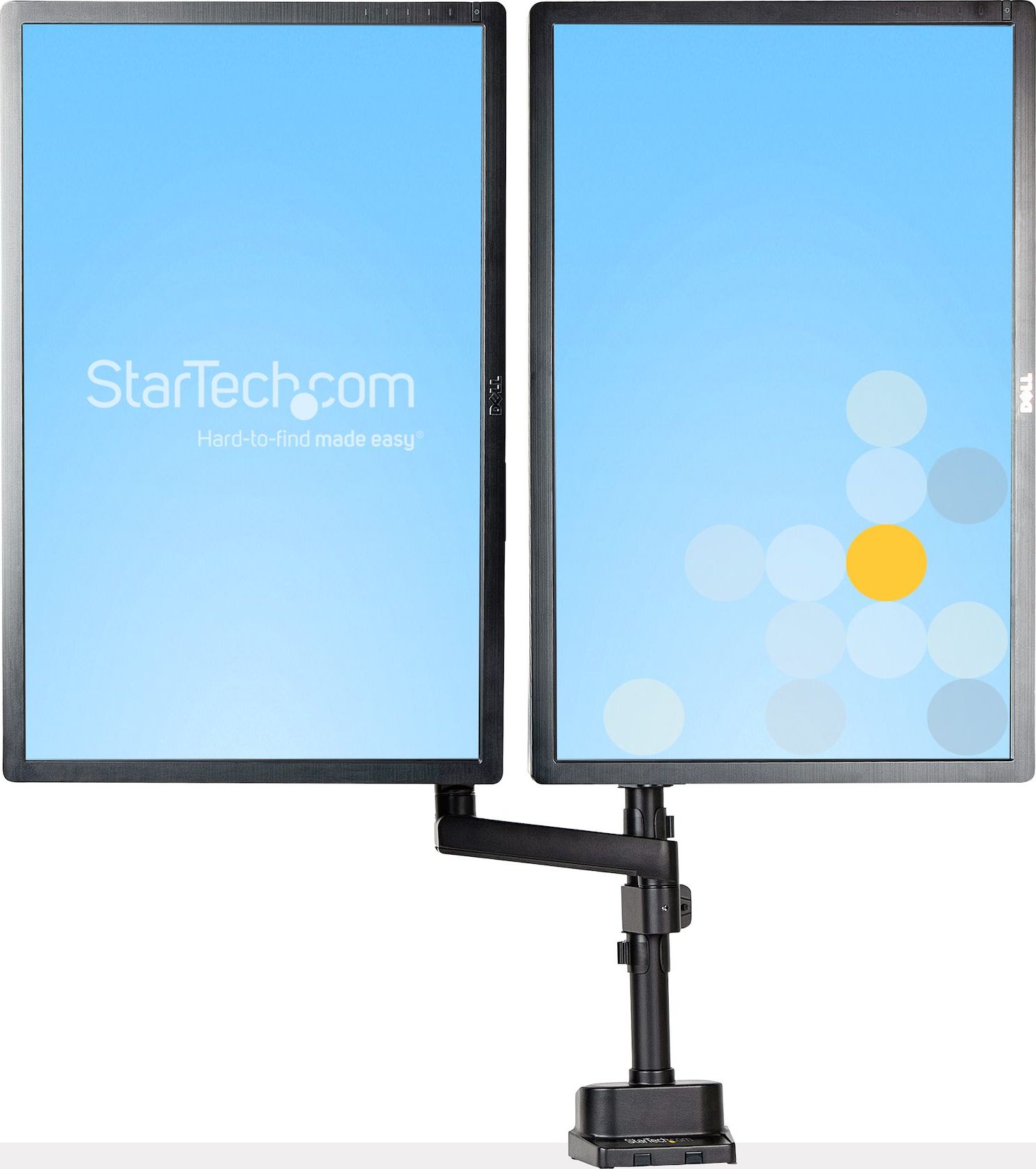 Mbajtëse tavoline StarTech.com për 2 monitorë, 32", lëvizshmëri e plotë, e zezë