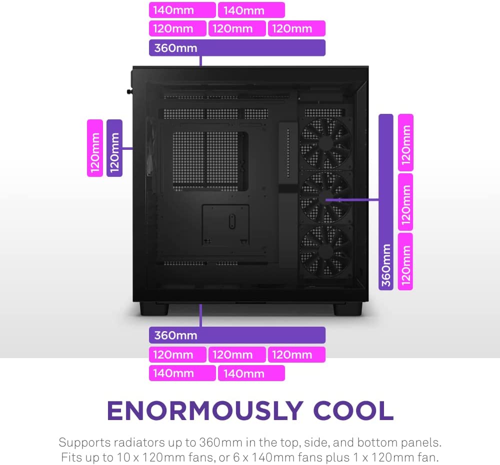 Kasë NZXT H9 Flow - E zezë