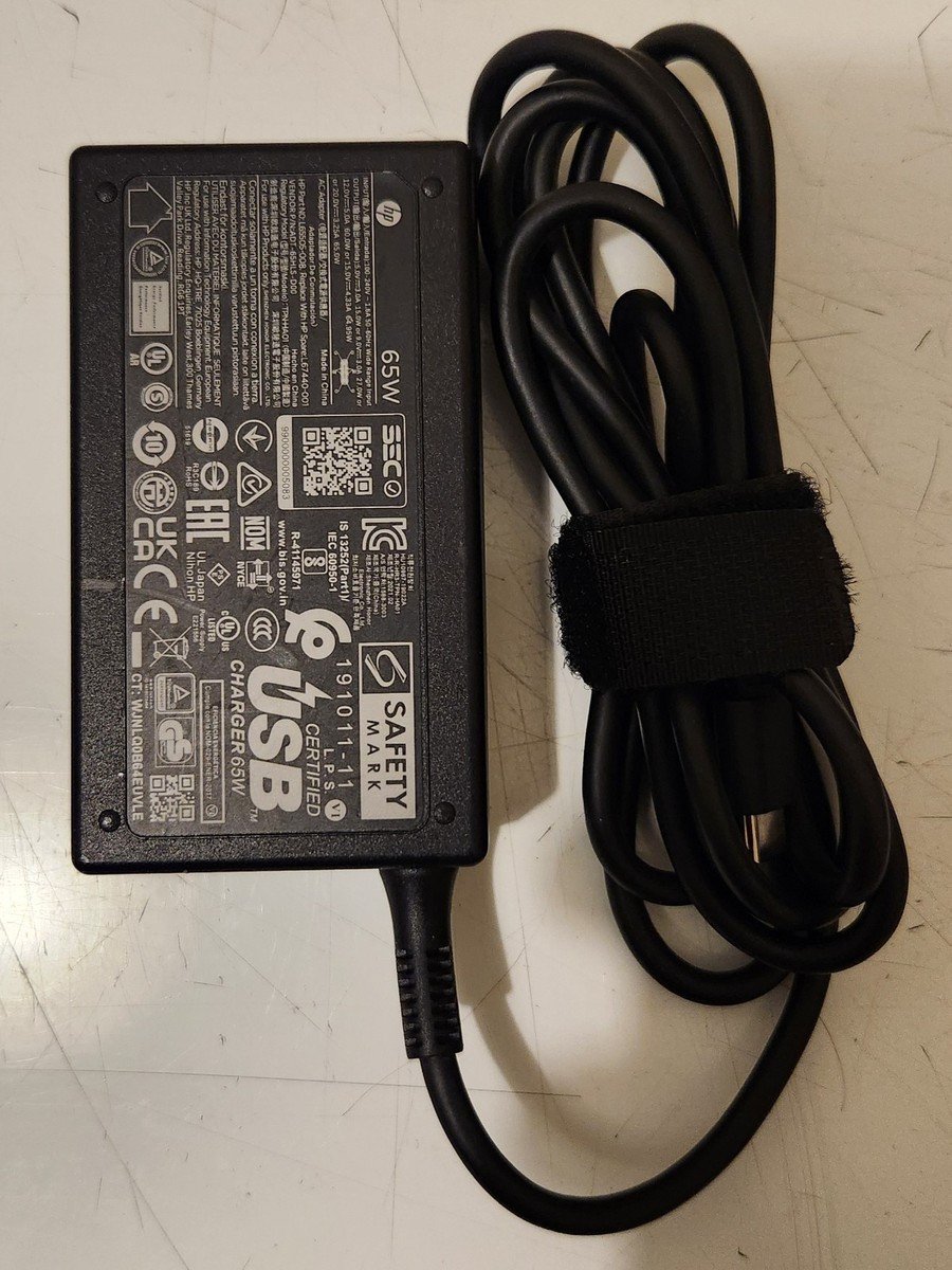 Karikues laptopi HP 65W USB C, me kabllo rryme, i zi